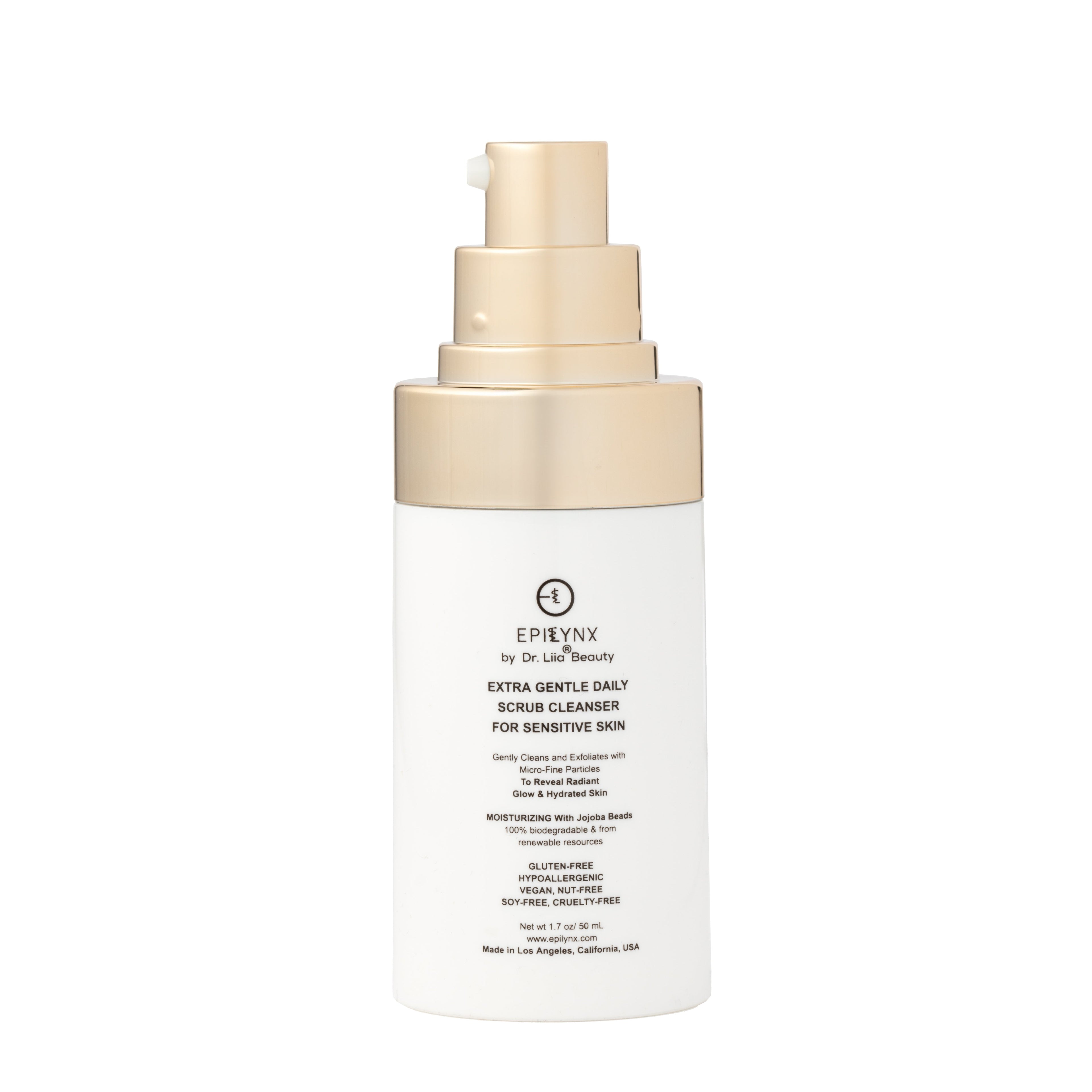 Gentle Exfoliating Face Scrub – Hyaluronic Acid, Aloe Vera & Biodegradable Jojoba Beads