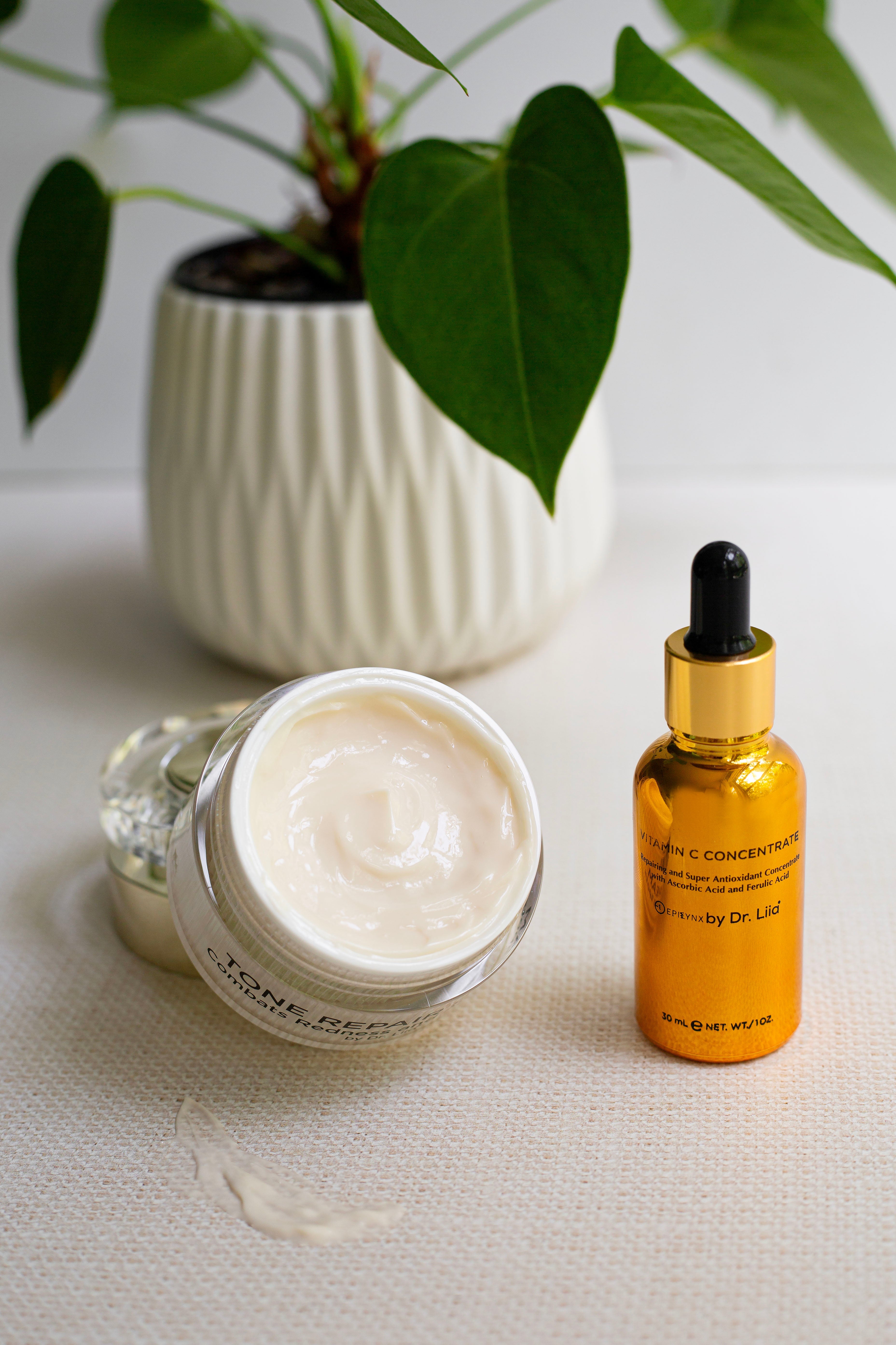 Brightening Vitamin C & Tone Repair Cream Set – Vegan, Gluten-Free Dark Spot & Hyperpigmentation Duo